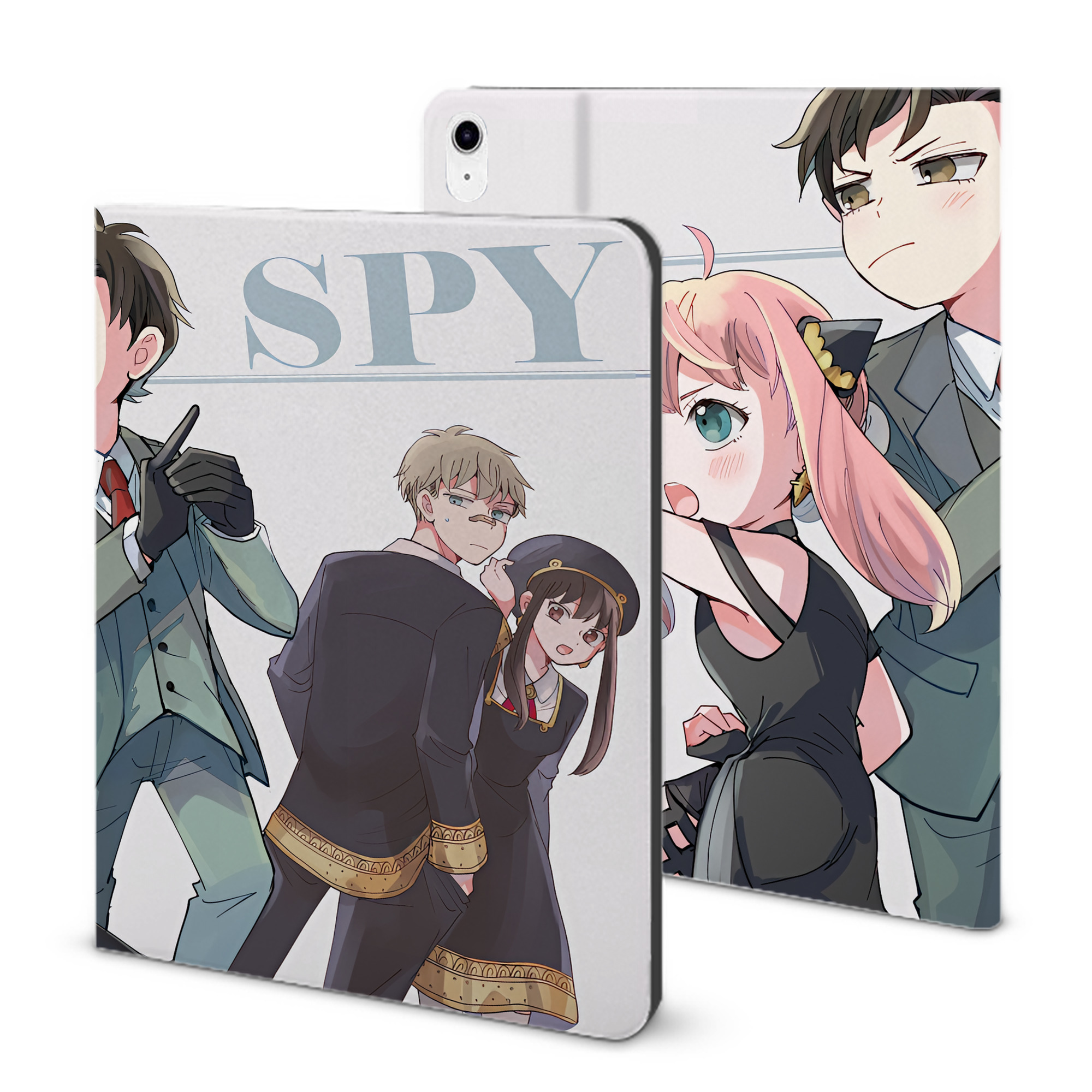 （画像用） SPY×FAMILY间谍家家酒 IPad ケース ブック型 PUレザー TPU 耐衝撃 軽量 薄型 ペン収納なし 全面保護 IPad 各モデル対応